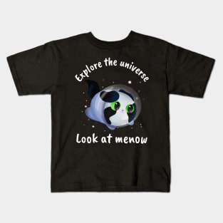 Cosmic Cat Exploring the Universe Kids T-Shirt